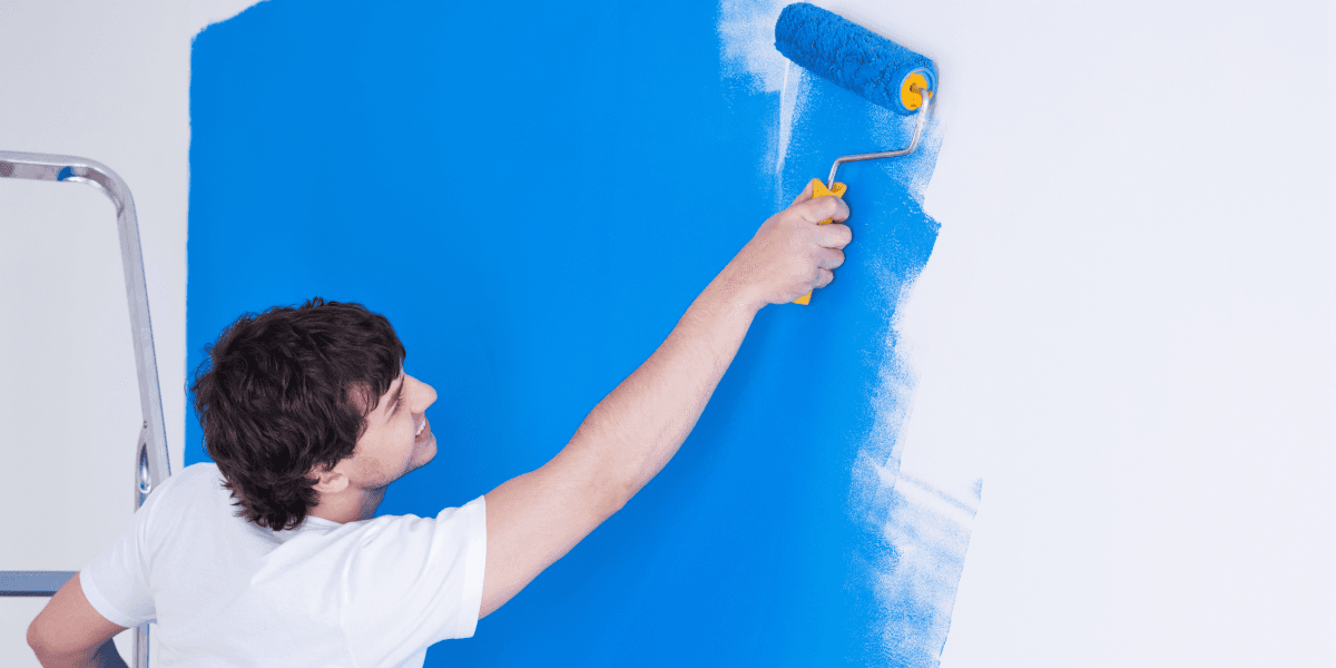Peinture murale bleue